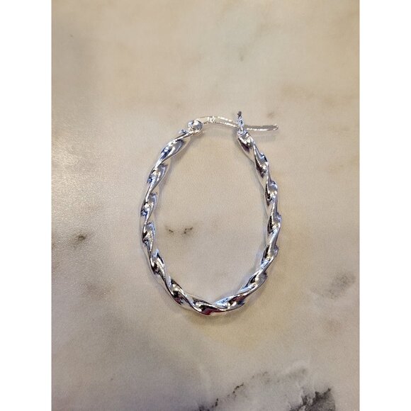 Sterling Silver Twisted Hoop Earrings - Picture 5 of 5